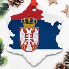 Serbia Country Europe Flag Borders Snowflake Ornament (two Sides) by Sapixe