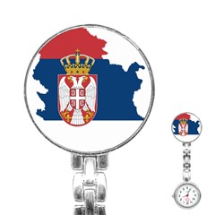 Serbia Country Europe Flag Borders Stainless Steel Nurses Watch by Sapixe