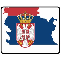 Serbia Country Europe Flag Borders Double Sided Fleece Blanket (medium)  by Sapixe