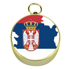 Serbia Country Europe Flag Borders Gold Compasses