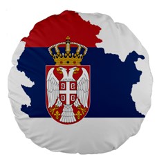 Serbia Country Europe Flag Borders Large 18  Premium Flano Round Cushions by Sapixe