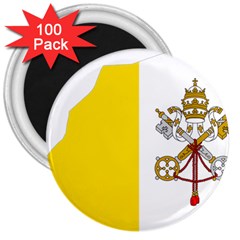 Vatican City Country Europe Flag 3  Magnets (100 Pack) by Sapixe