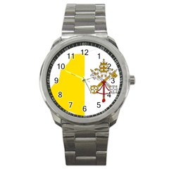 Vatican City Country Europe Flag Sport Metal Watch by Sapixe