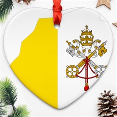 Vatican City Country Europe Flag Heart Ornament (two Sides) by Sapixe