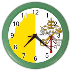 Vatican City Country Europe Flag Color Wall Clock by Sapixe