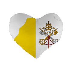 Vatican City Country Europe Flag Standard 16  Premium Heart Shape Cushions by Sapixe