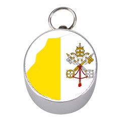 Vatican City Country Europe Flag Mini Silver Compasses by Sapixe