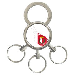 Malta Country Europe Flag Borders 3-ring Key Chain by Sapixe