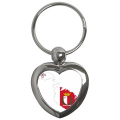 Malta Country Europe Flag Borders Key Chain (heart) by Sapixe