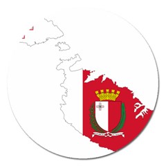 Malta Country Europe Flag Borders Magnet 5  (round)