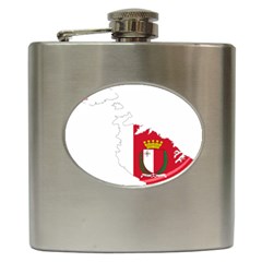 Malta Country Europe Flag Borders Hip Flask (6 Oz) by Sapixe