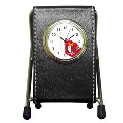 Malta Country Europe Flag Borders Pen Holder Desk Clock by Sapixe