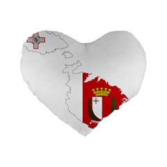 Malta Country Europe Flag Borders Standard 16  Premium Heart Shape Cushions by Sapixe