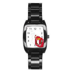 Malta Country Europe Flag Borders Stainless Steel Barrel Watch by Sapixe