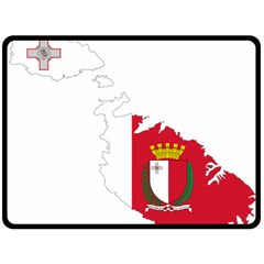 Malta Country Europe Flag Borders Double Sided Fleece Blanket (large)  by Sapixe