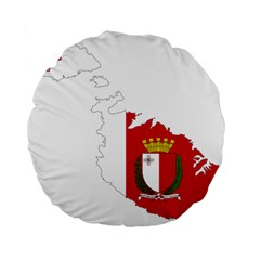 Malta Country Europe Flag Borders Standard 15  Premium Flano Round Cushions by Sapixe