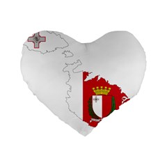 Malta Country Europe Flag Borders Standard 16  Premium Flano Heart Shape Cushions by Sapixe