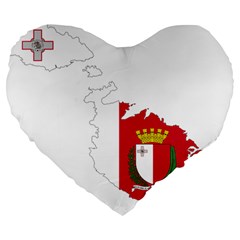 Malta Country Europe Flag Borders Large 19  Premium Flano Heart Shape Cushions by Sapixe