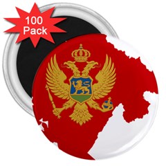 Montenegro Country Europe Flag 3  Magnets (100 Pack) by Sapixe