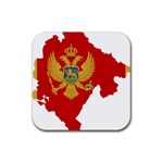 Montenegro Country Europe Flag Rubber Coaster (Square)  Front