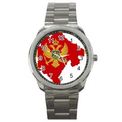 Montenegro Country Europe Flag Sport Metal Watch by Sapixe