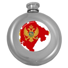 Montenegro Country Europe Flag Round Hip Flask (5 Oz) by Sapixe