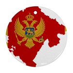 Montenegro Country Europe Flag Round Ornament (Two Sides) Front