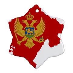 Montenegro Country Europe Flag Snowflake Ornament (two Sides) by Sapixe