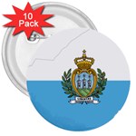 San Marino Country Europe Flag 3  Buttons (10 pack)  Front