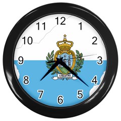 San Marino Country Europe Flag Wall Clock (black) by Sapixe