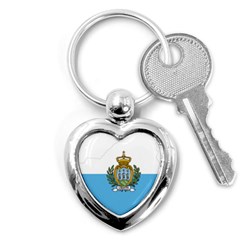 San Marino Country Europe Flag Key Chain (heart) by Sapixe