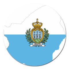 San Marino Country Europe Flag Magnet 5  (round)