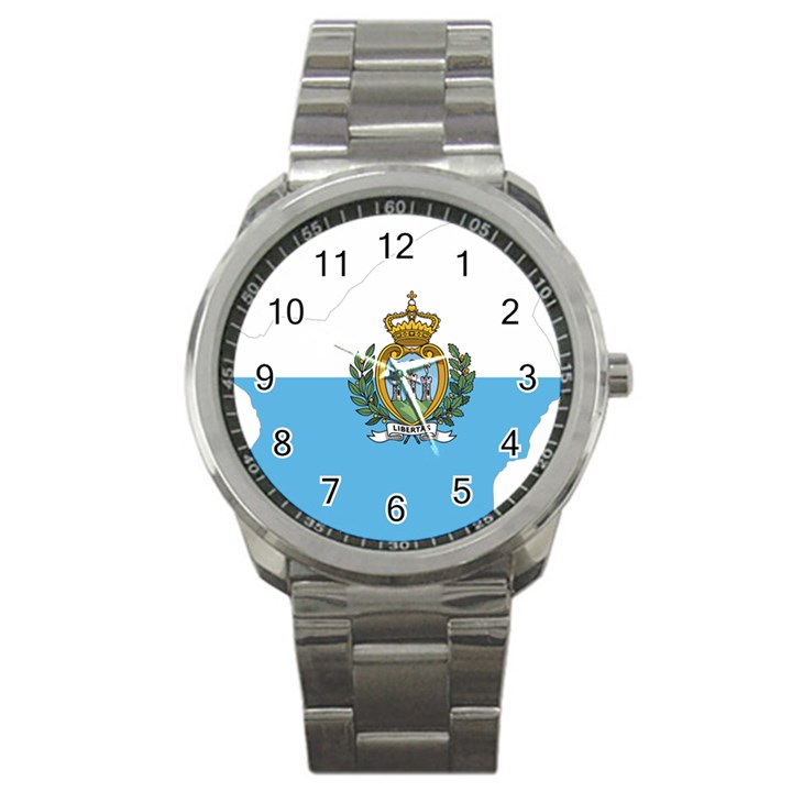 San Marino Country Europe Flag Sport Metal Watch