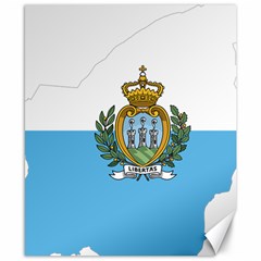 San Marino Country Europe Flag Canvas 8  X 10  by Sapixe