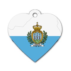 San Marino Country Europe Flag Dog Tag Heart (one Side) by Sapixe