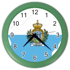 San Marino Country Europe Flag Color Wall Clock by Sapixe