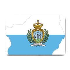 San Marino Country Europe Flag Small Doormat  by Sapixe