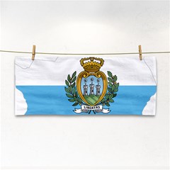 San Marino Country Europe Flag Hand Towel by Sapixe