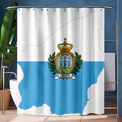 San Marino Country Europe Flag Shower Curtain 60  X 72  (medium)  by Sapixe