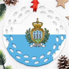 San Marino Country Europe Flag Ornament (round Filigree) by Sapixe