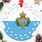 San Marino Country Europe Flag Ornament (Round Filigree) Front