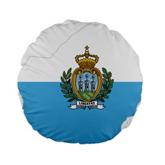 San Marino Country Europe Flag Standard 15  Premium Round Cushions by Sapixe