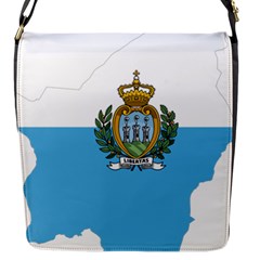 San Marino Country Europe Flag Flap Closure Messenger Bag (s) by Sapixe