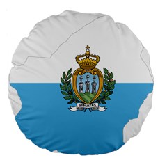 San Marino Country Europe Flag Large 18  Premium Flano Round Cushions by Sapixe