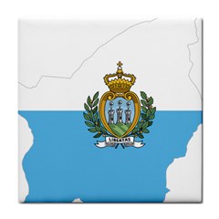 San Marino Country Europe Flag Tile Coaster by Sapixe