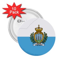 San Marino Country Europe Flag 2 25  Buttons (10 Pack)  by Sapixe