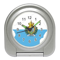 San Marino Country Europe Flag Travel Alarm Clock by Sapixe