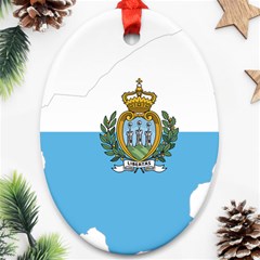 San Marino Country Europe Flag Oval Ornament (two Sides) by Sapixe