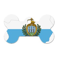 San Marino Country Europe Flag Dog Tag Bone (one Side) by Sapixe