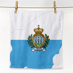 San Marino Country Europe Flag Face Towel by Sapixe